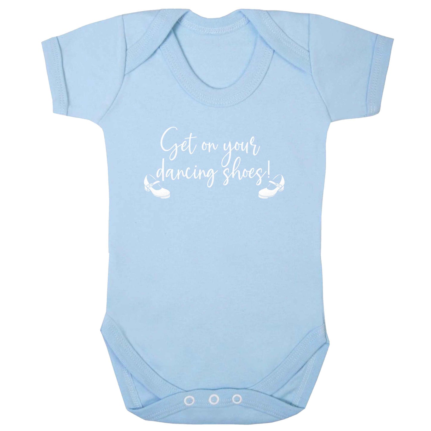 Get on your dancing shoes baby bodysuit pale blue 18-24 months