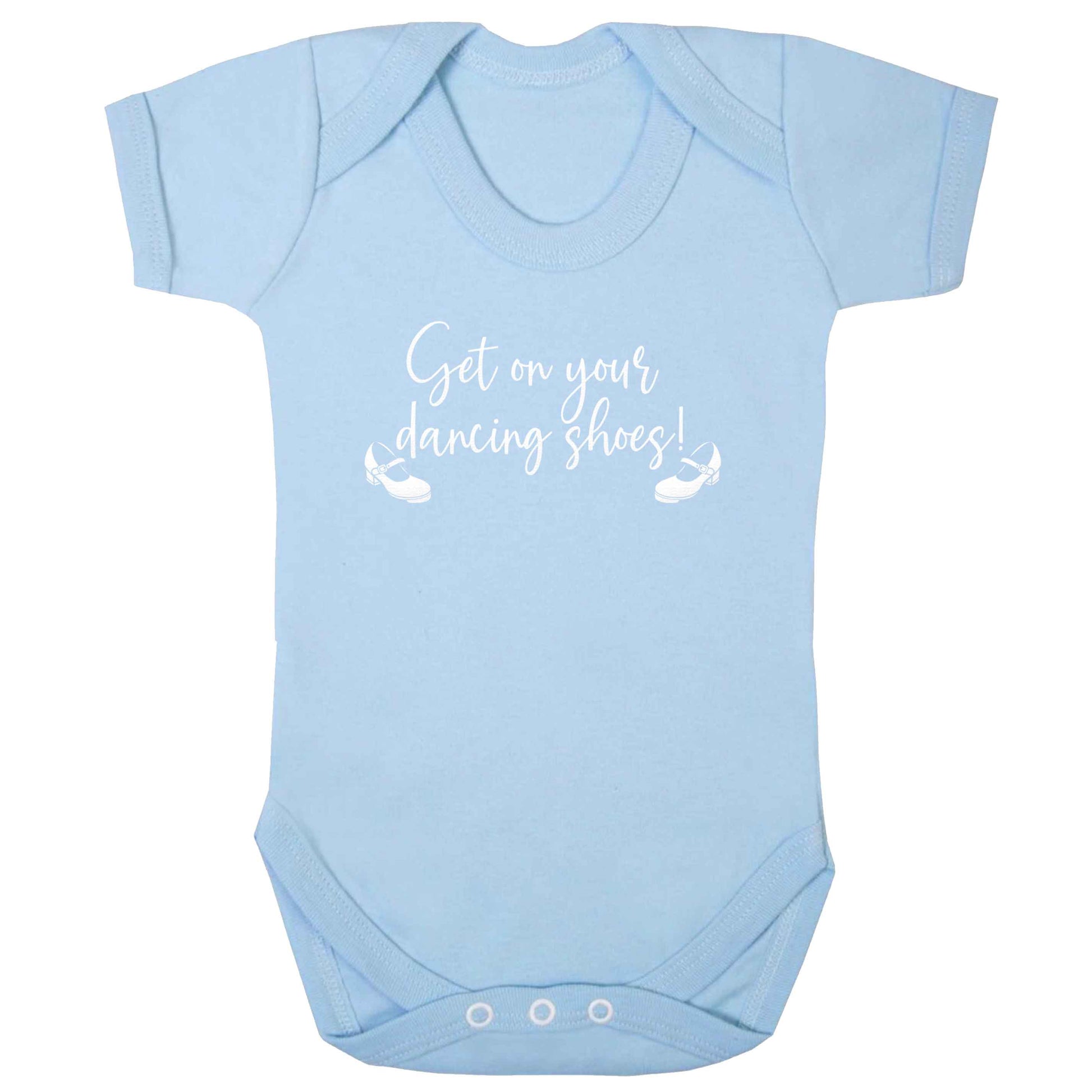 Get on your dancing shoes baby bodysuit pale blue 18-24 months