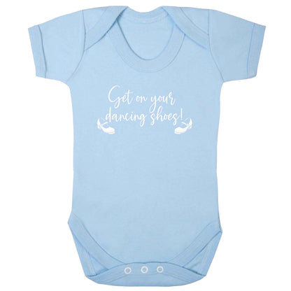 Get on your dancing shoes baby bodysuit pale blue 18-24 months