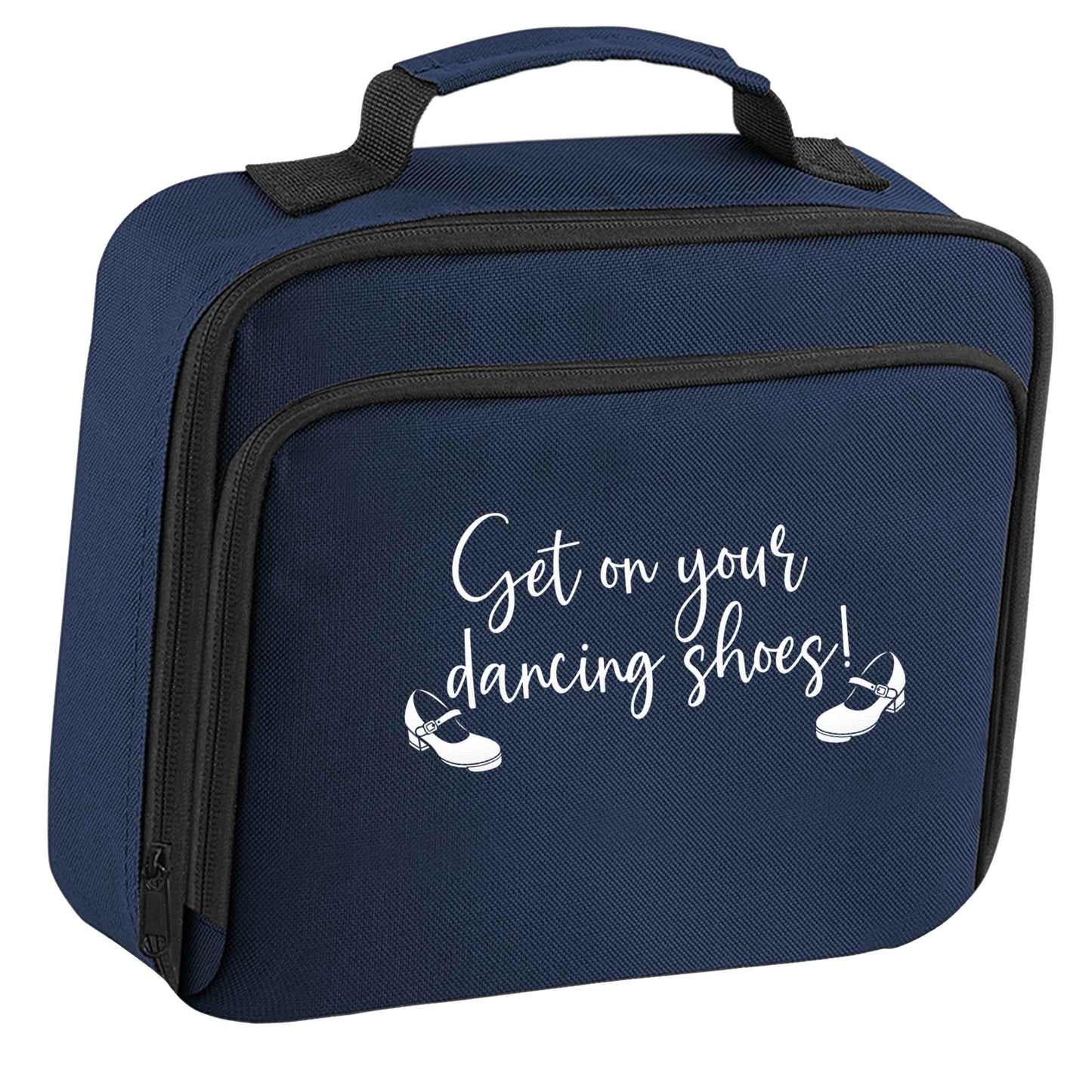 Get on your dancing shoes insulated navy lunch bag cooler
