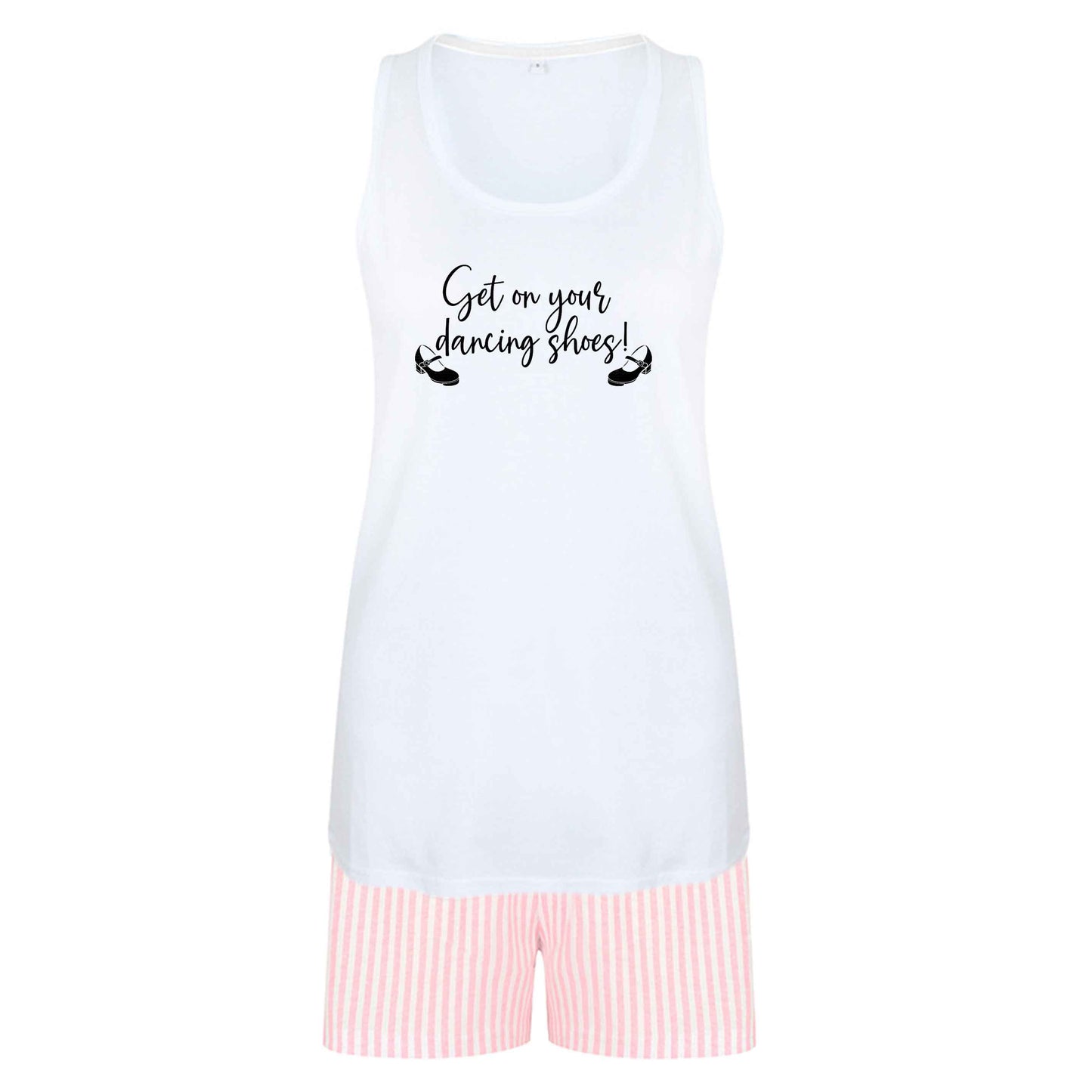 Get on your dancing shoes size XL women's pyjama shorts set in pink 