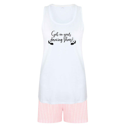 Get on your dancing shoes size XL women's pyjama shorts set in pink 