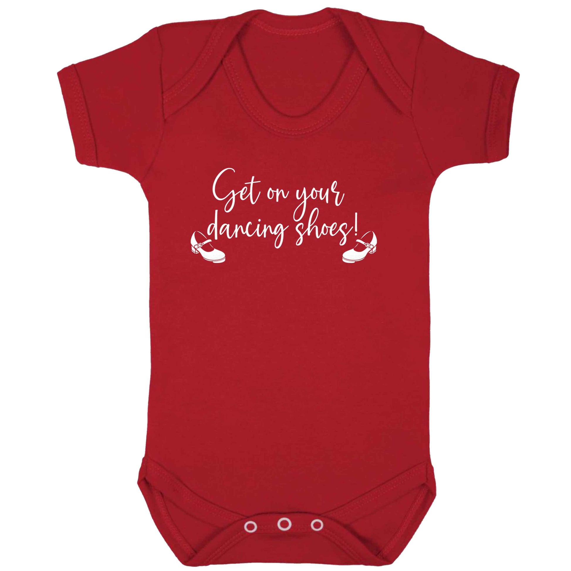 Get on your dancing shoes baby bodysuit red 18-24 months