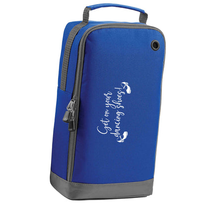 Get on your dancing shoes blue sports shoe bag horizontal print