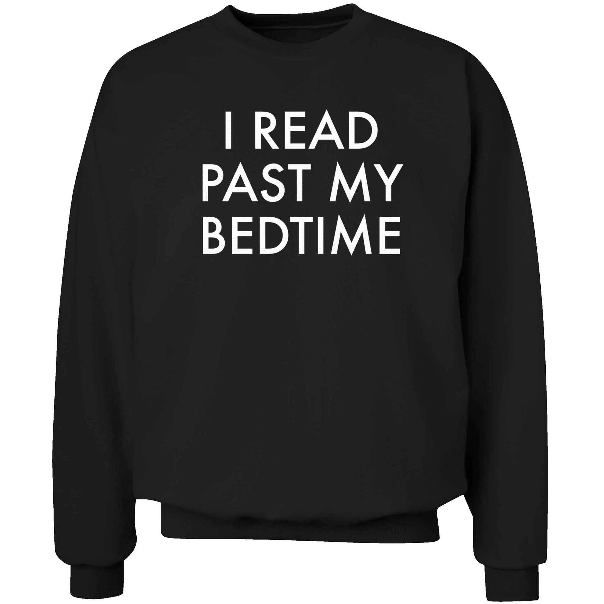I read past my bedtime adult's unisex black sweater 2XL
