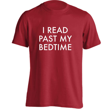I read past my bedtime adults unisex red Tshirt 2XL