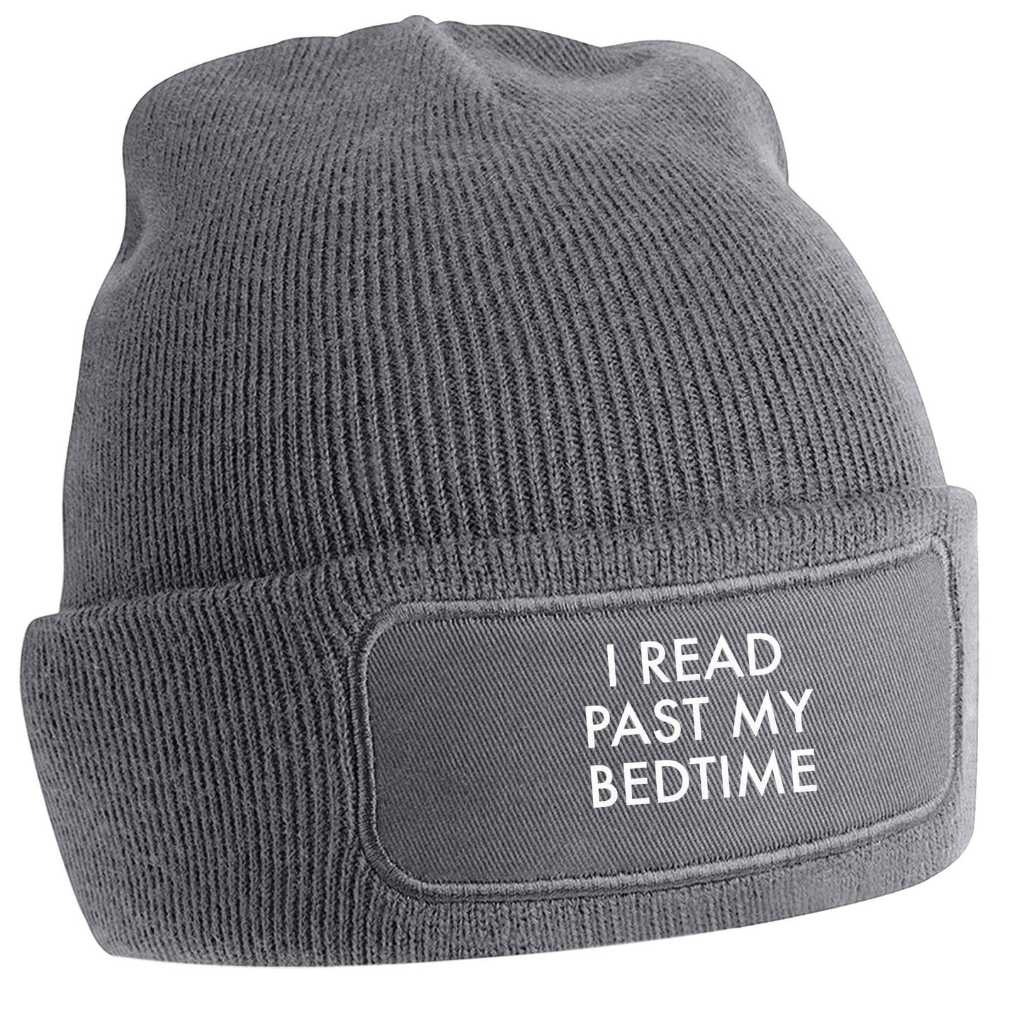I read past my bedtime grey beanie hat