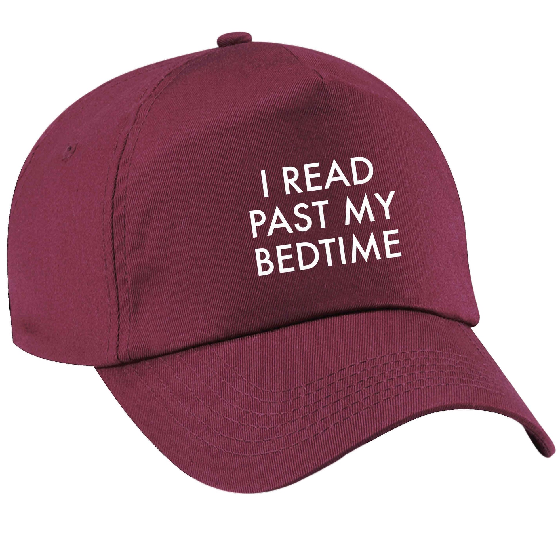 I read past my bedtime maroon peak cap