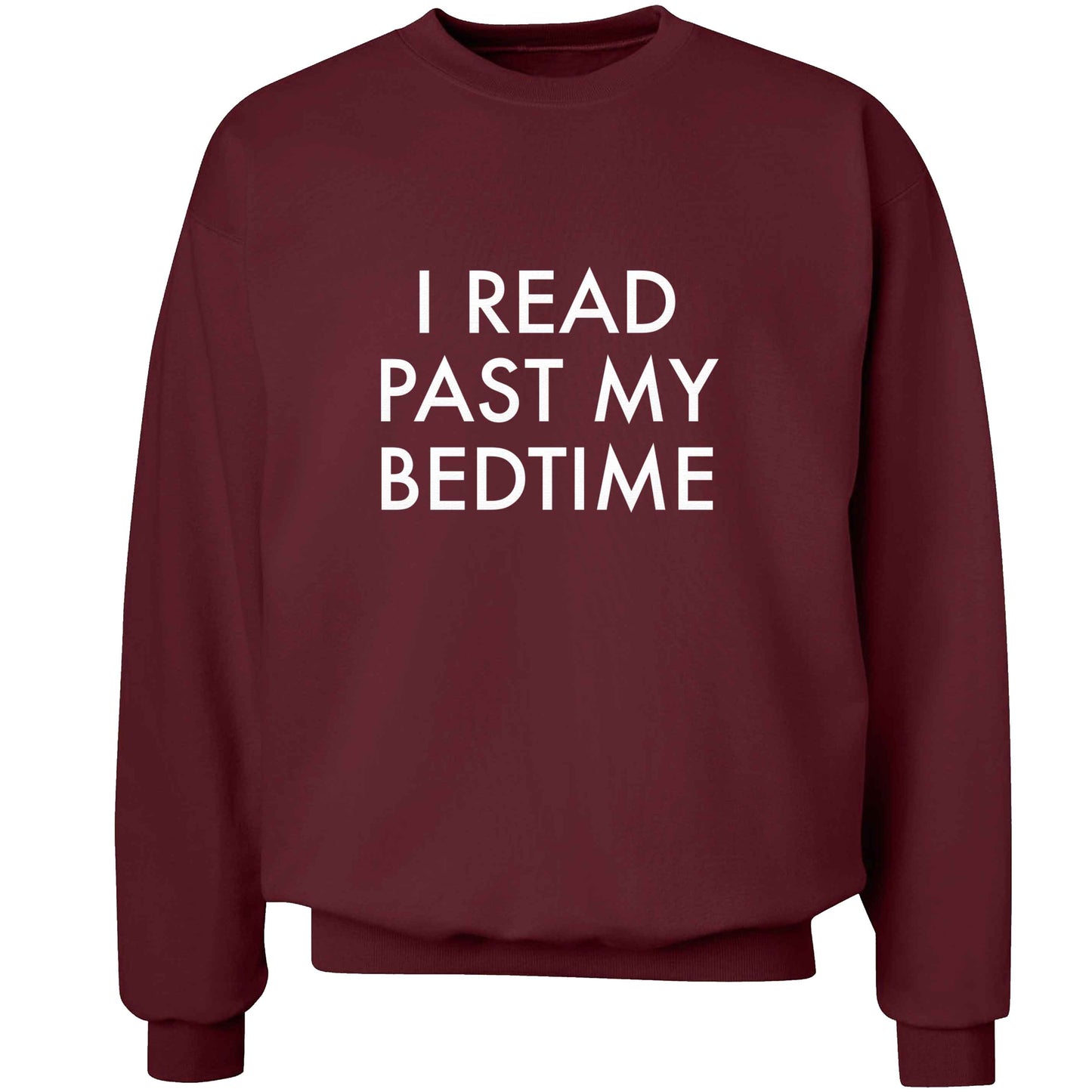 I read past my bedtime adult's unisex maroon sweater 2XL