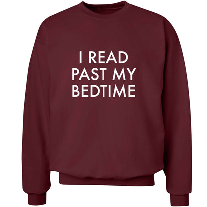 I read past my bedtime adult's unisex maroon sweater 2XL