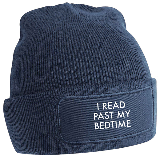 I read past my bedtime navy beanie hat