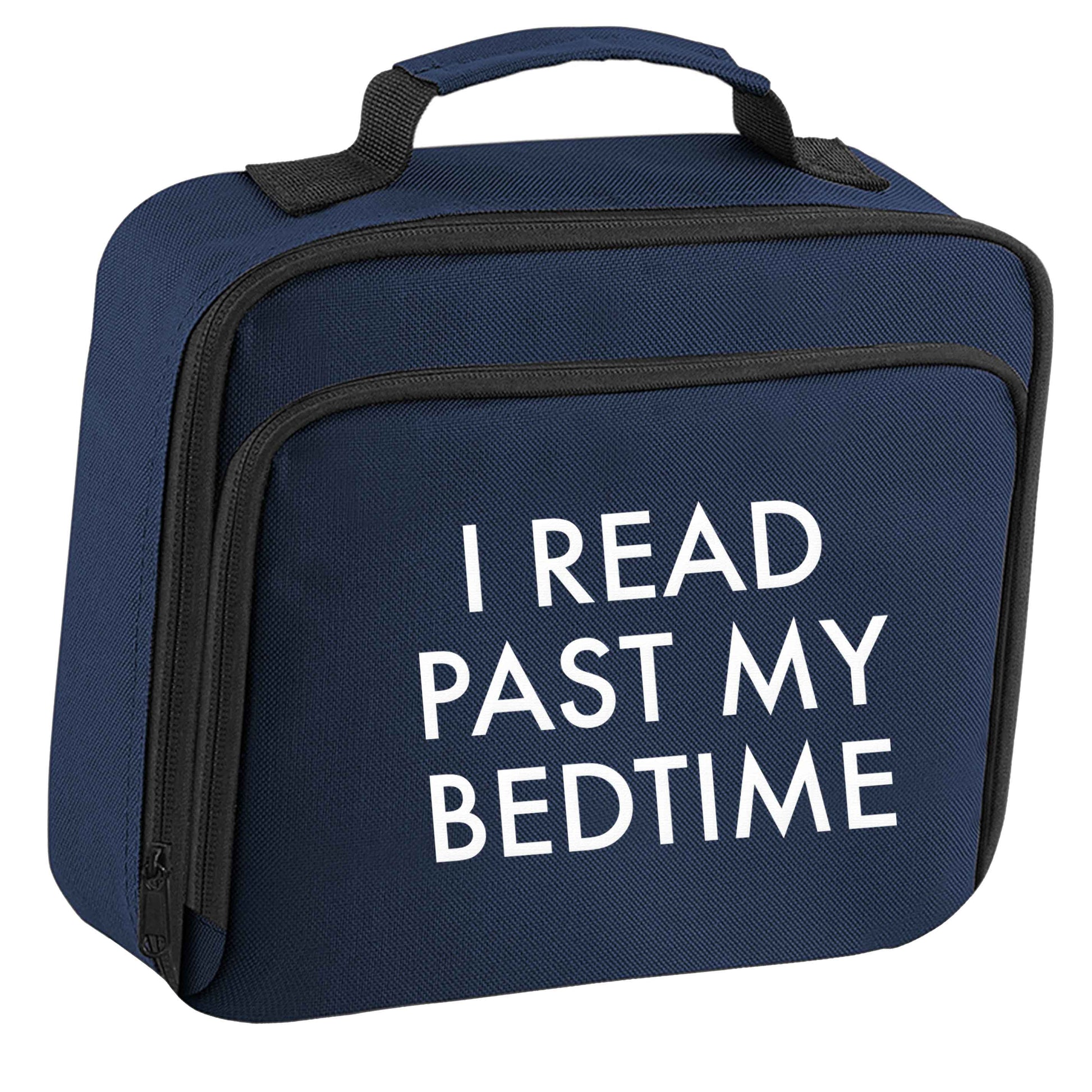 I read past my bedtime insulated navy lunch bag cooler