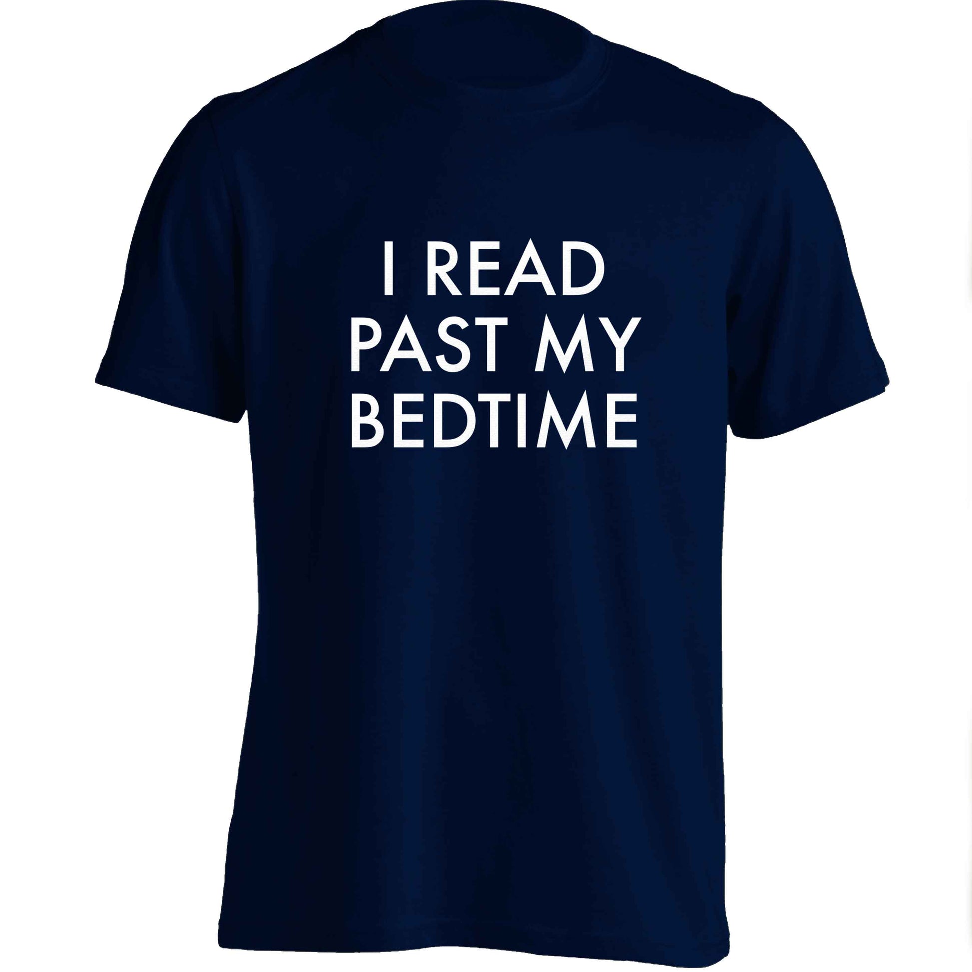 I read past my bedtime adults unisex navy Tshirt 2XL