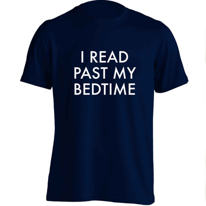 I read past my bedtime adults unisex navy Tshirt 2XL