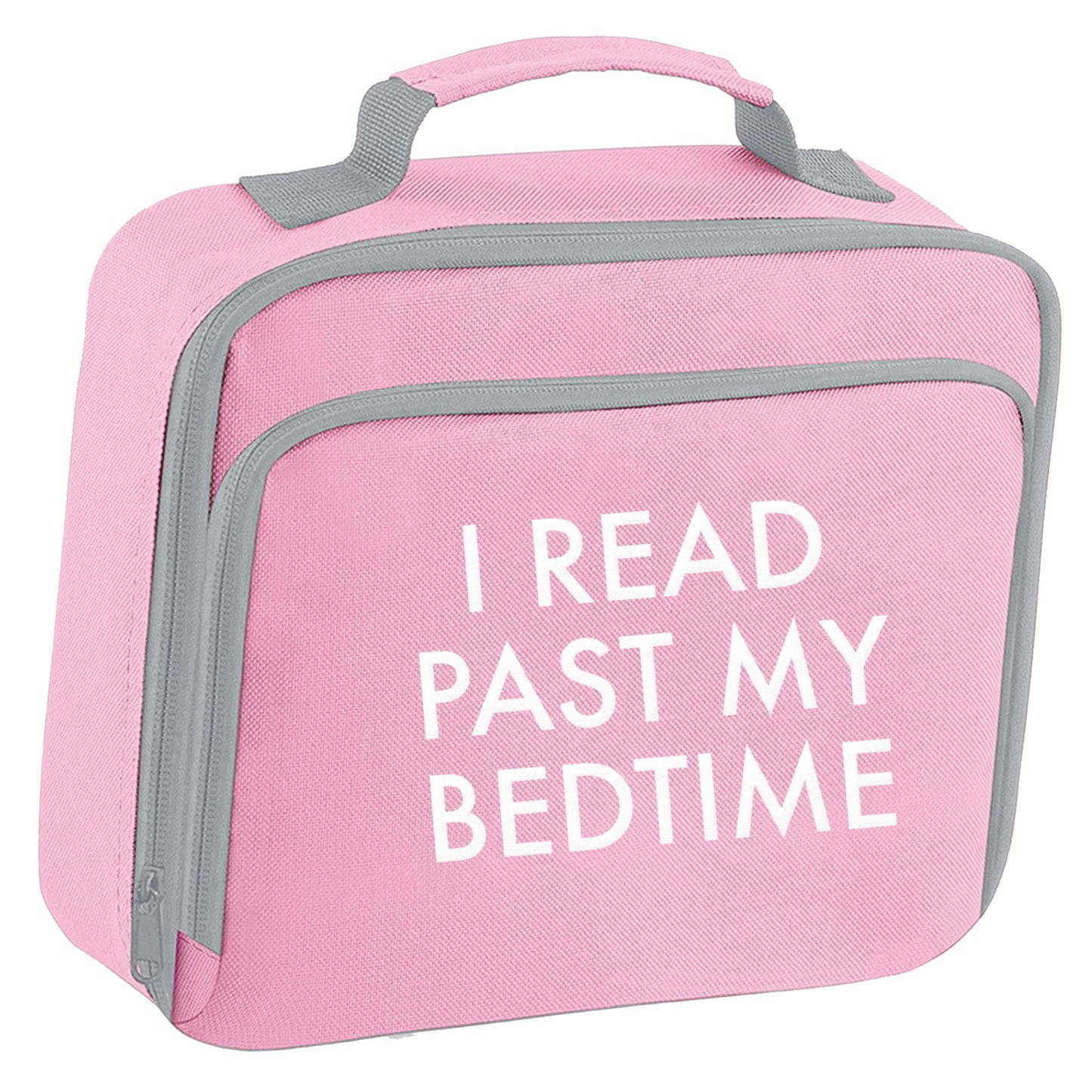 I read past my bedtime insulated pink lunch bag cooler