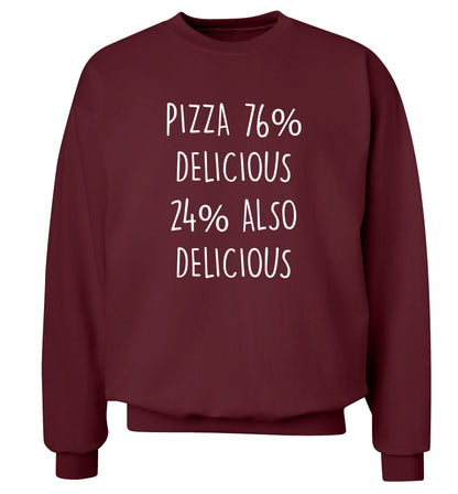Pizza - 73% delicious 24% also delicious adult's unisex maroon sweater 2XL