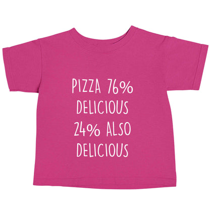 Pizza - 73% delicious 24% also delicious pink baby toddler Tshirt 2 Years