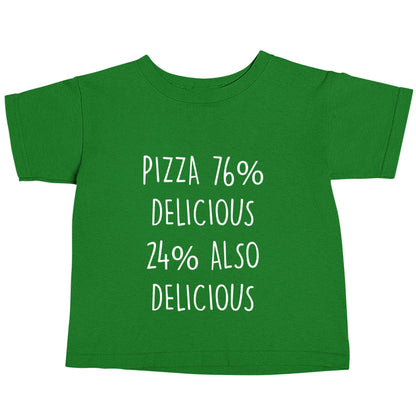 Pizza - 73% delicious 24% also delicious green baby toddler Tshirt 2 Years