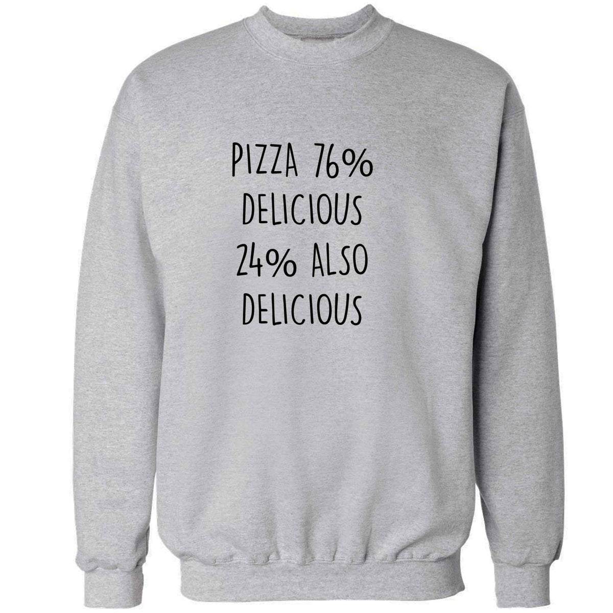 Pizza - 73% delicious 24% also delicious adult's unisex grey sweater 2XL