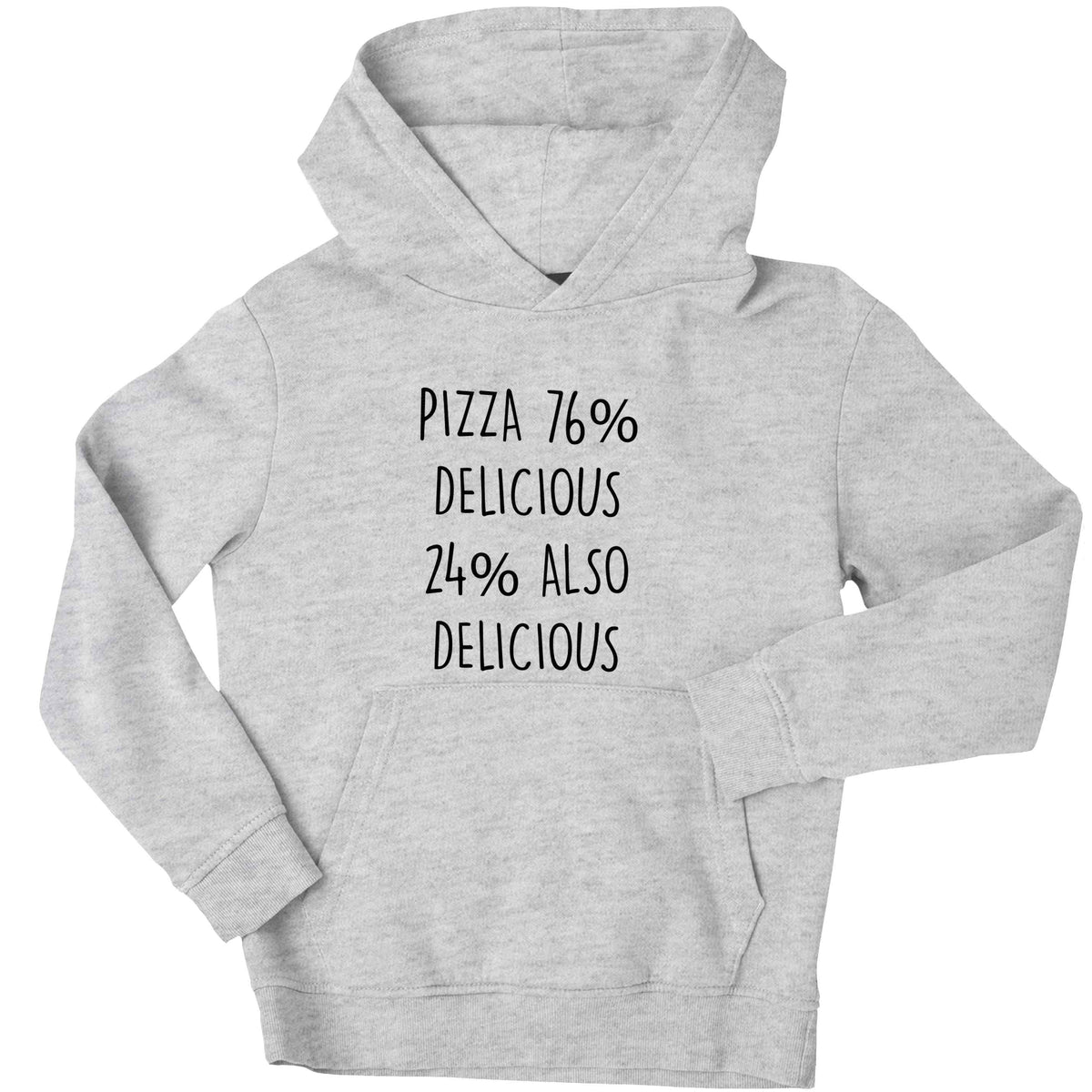 Pizza - 73% delicious 24% also delicious children's grey hoodie 12-13 Years