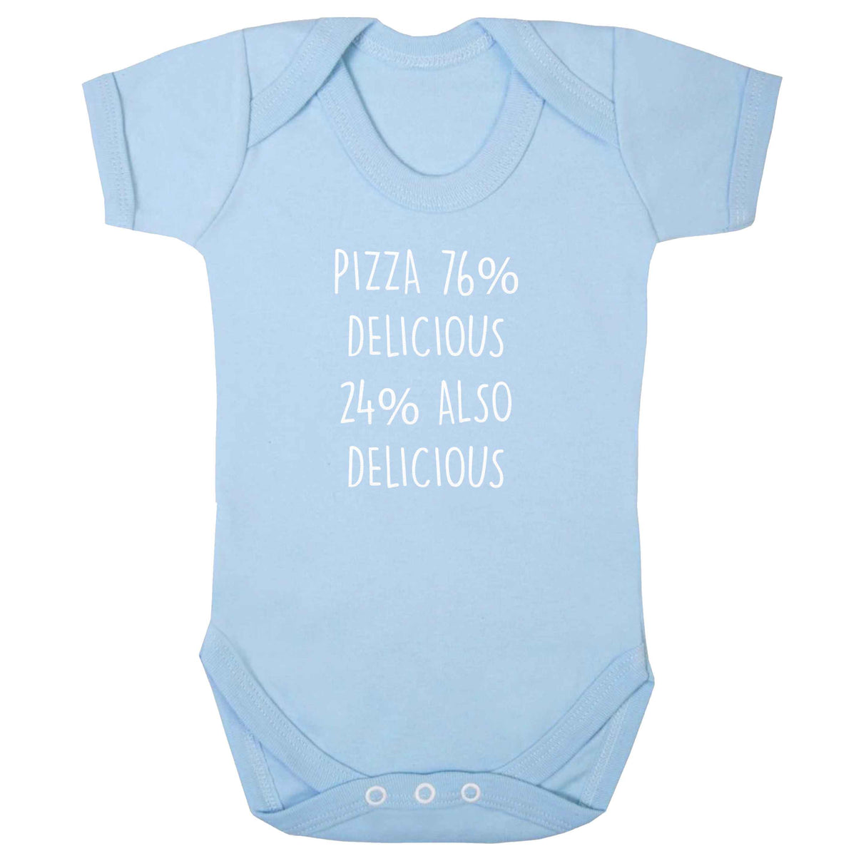 Pizza - 73% delicious 24% also delicious baby bodysuit pale blue 18-24 months