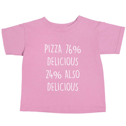 Pizza - 73% delicious 24% also delicious light pink baby toddler Tshirt 2 Years
