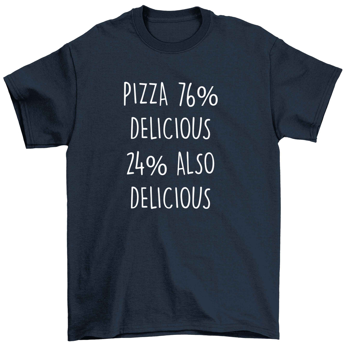 Pizza - 73% delicious 24% also delicious Children's navy Tshirt 12-13 Years