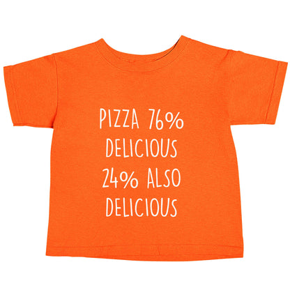 Pizza - 73% delicious 24% also delicious orange baby toddler Tshirt 2 Years