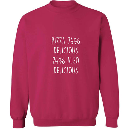 Pizza - 73% delicious 24% also delicious adult's unisex pink sweater 2XL