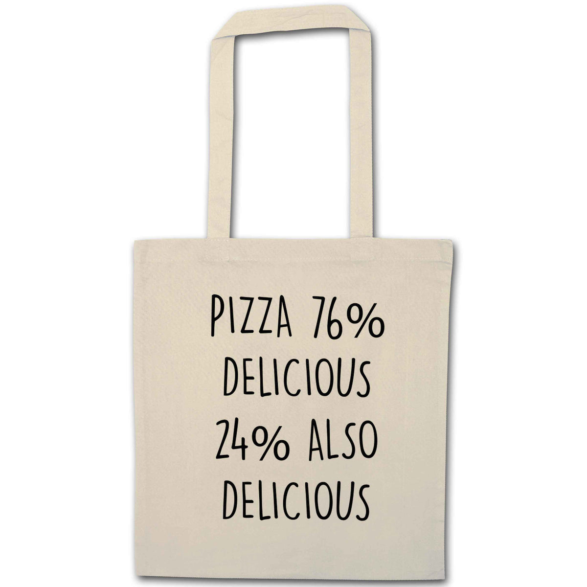 Pizza - 73% delicious 24% also delicious natural tote bag