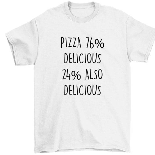 Pizza - 73% delicious 24% also delicious Children's white Tshirt 12-13 Years