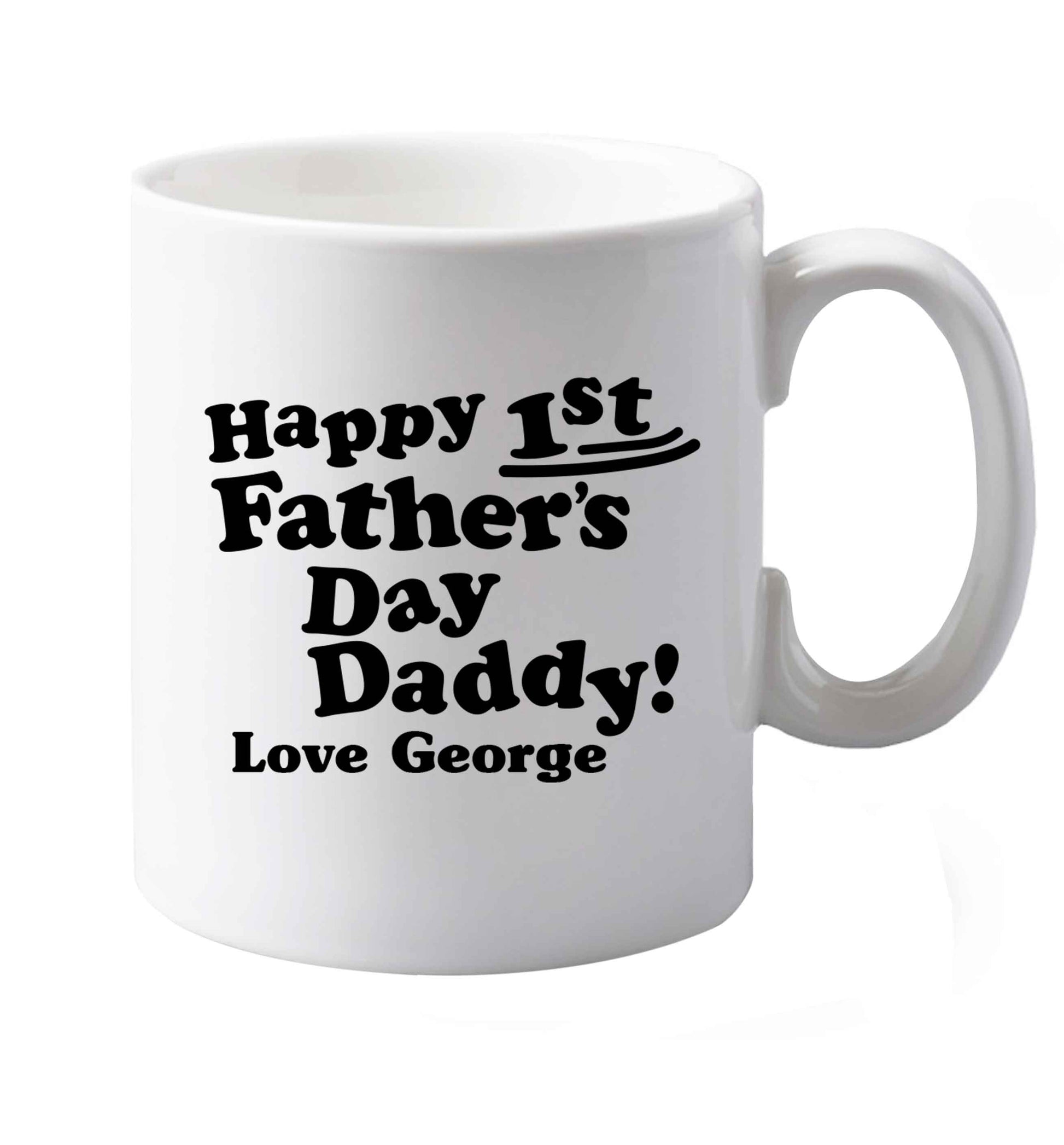 10 oz Personalised happy first Father's day ceramic mug  both sides