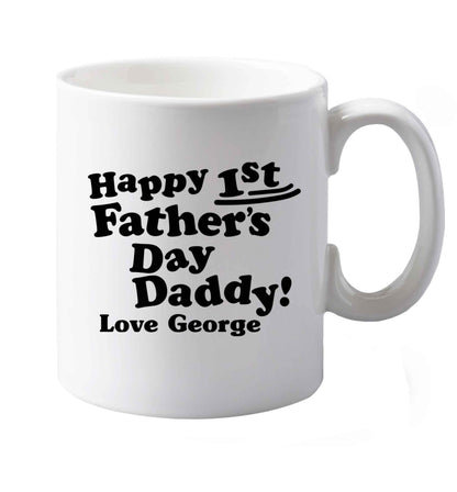 10 oz Personalised happy first Father's day ceramic mug  both sides
