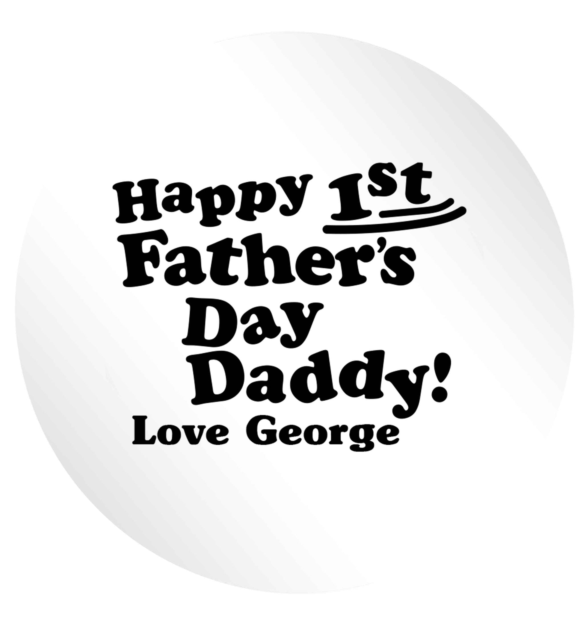 Personalised happy first Father's day 24 @ 45mm matt circle stickers