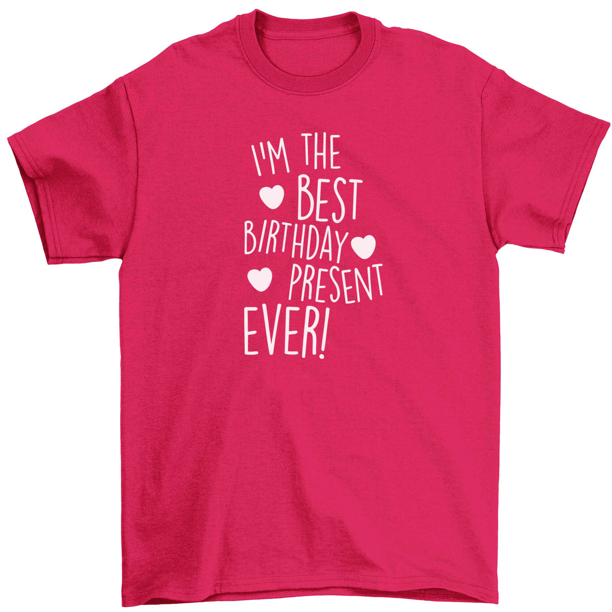 I'm the best birthday present ever Children's pink Tshirt 12-13 Years
