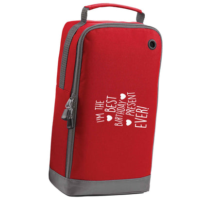 I'm the best birthday present ever red sports shoe bag vertical print