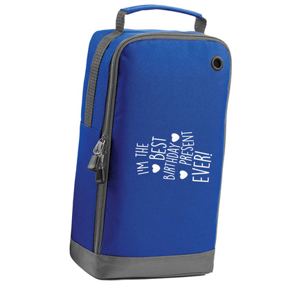 I'm the best birthday present ever blue sports shoe bag horizontal print