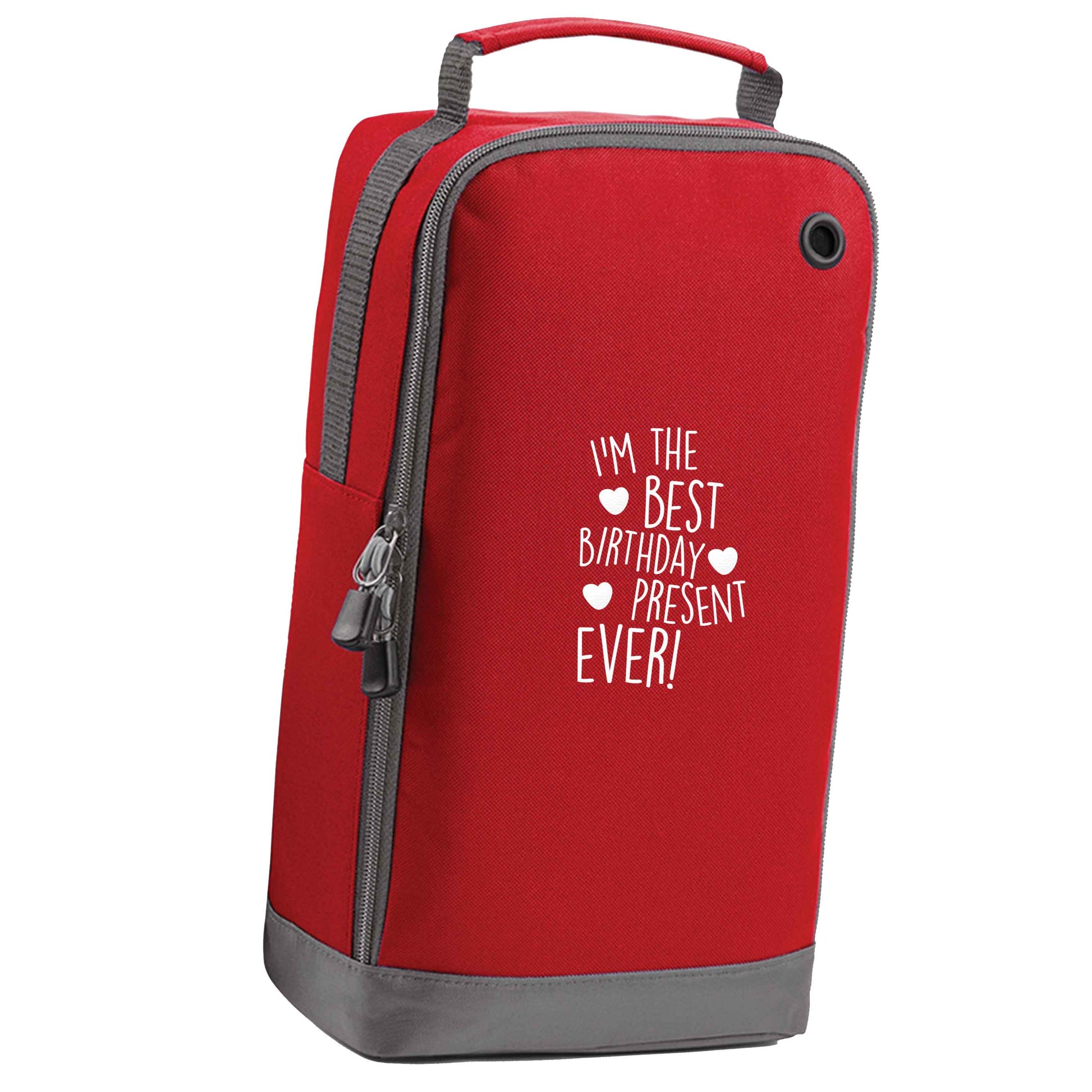 I'm the best birthday present ever red sports shoe bag horizontal print