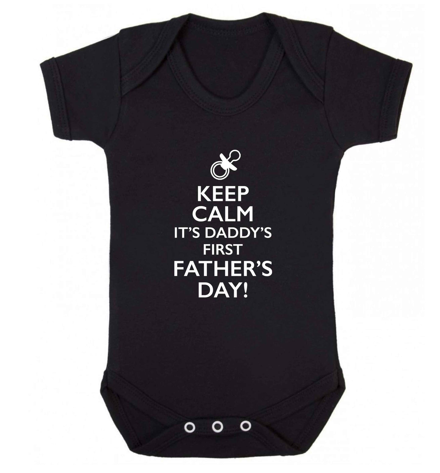 Keep calm it's daddy's first father's day  baby bodysuit black 18-24 months