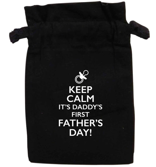 Keep calm it's daddys first Father's Day | XS - L | Pouch / Drawstring bag / Sack | Organic Cotton | Bulk discounts available!