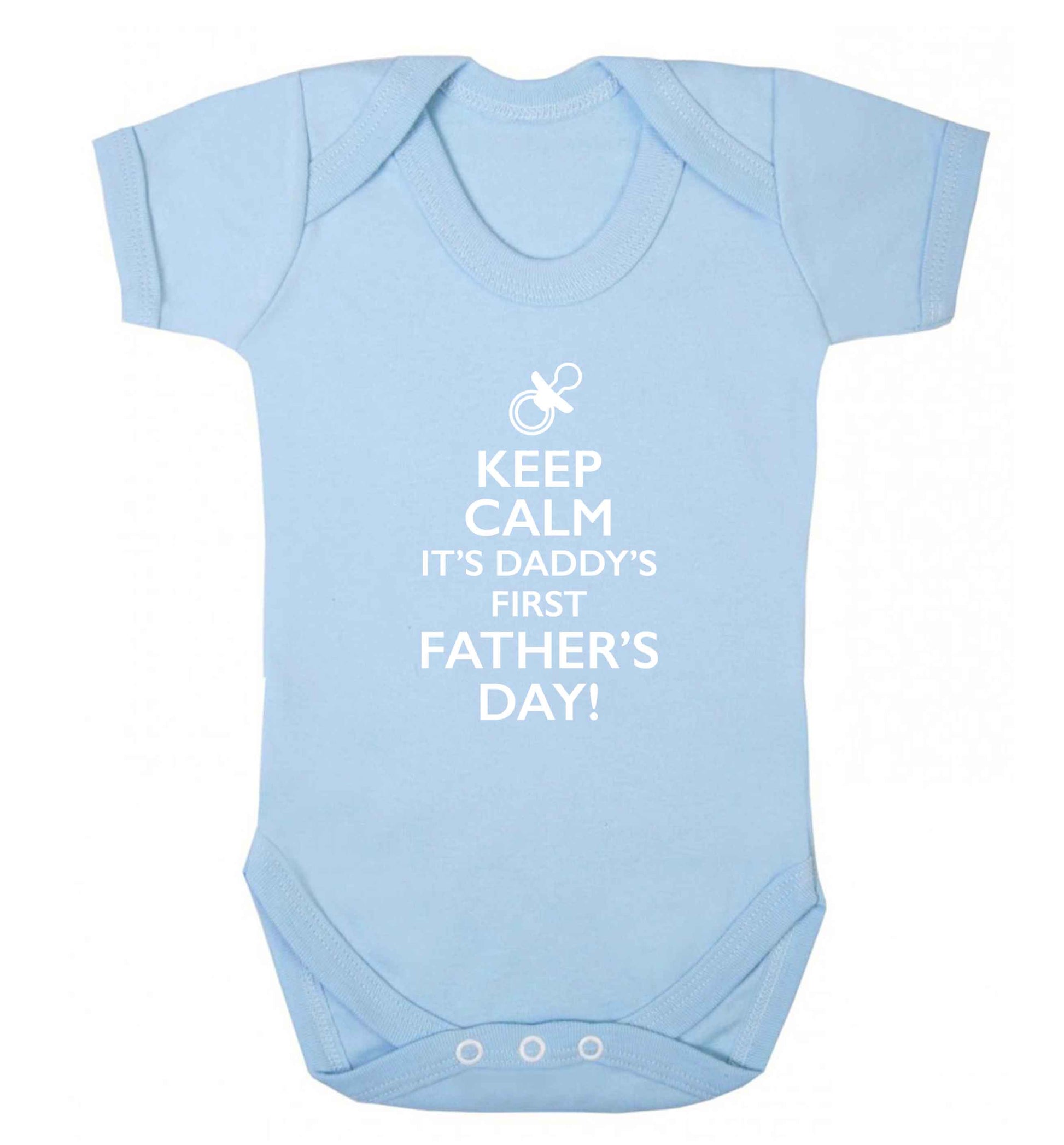 Keep calm it's daddy's first father's day  baby bodysuit pale blue 18-24 months