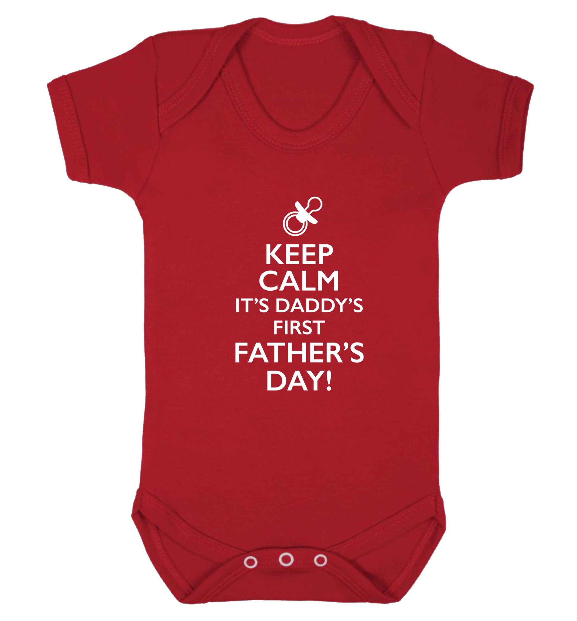 Keep calm it's daddy's first father's day  baby bodysuit red 18-24 months