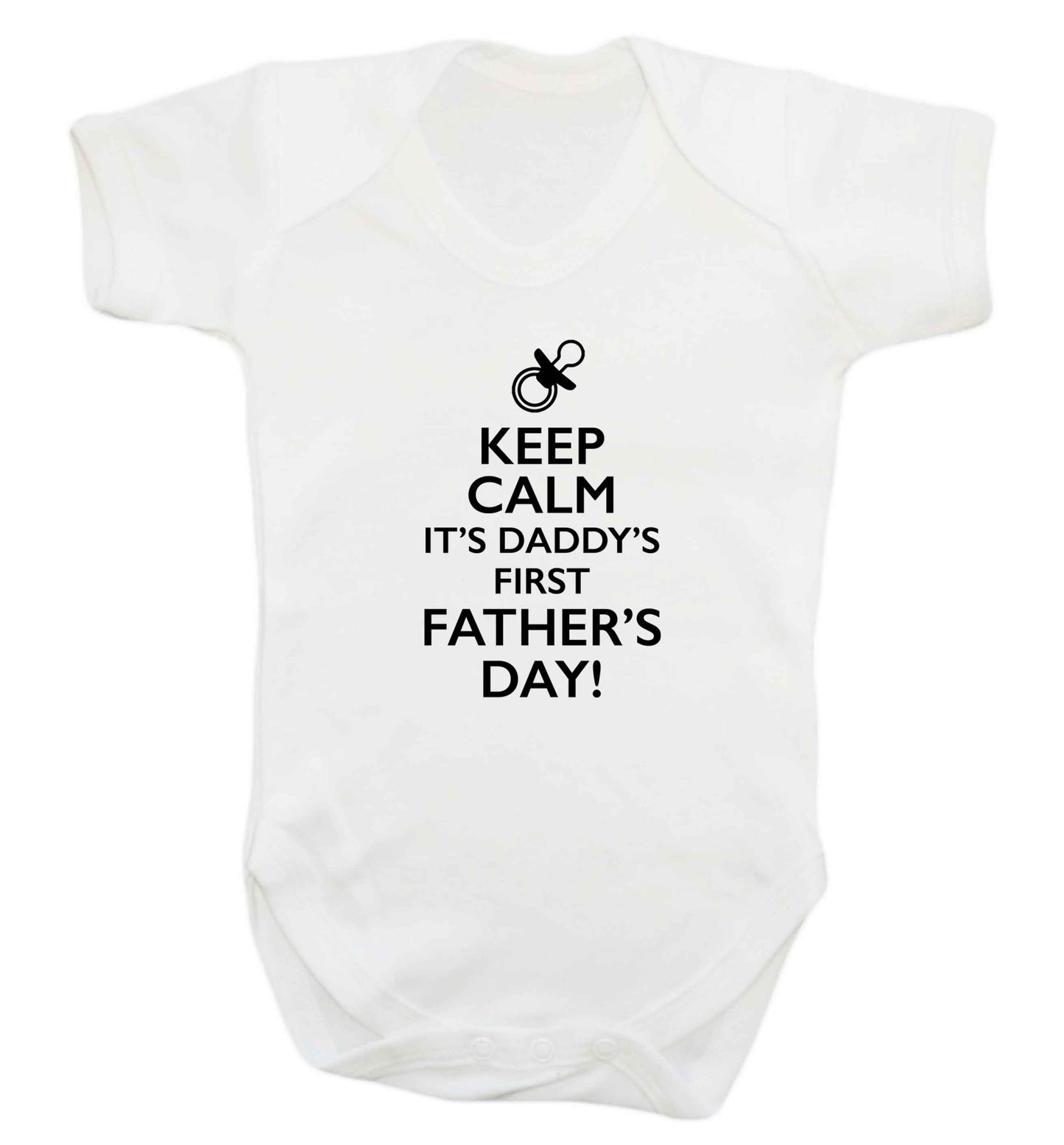 Keep calm it's daddy's first father's day  baby bodysuit white 18-24 months