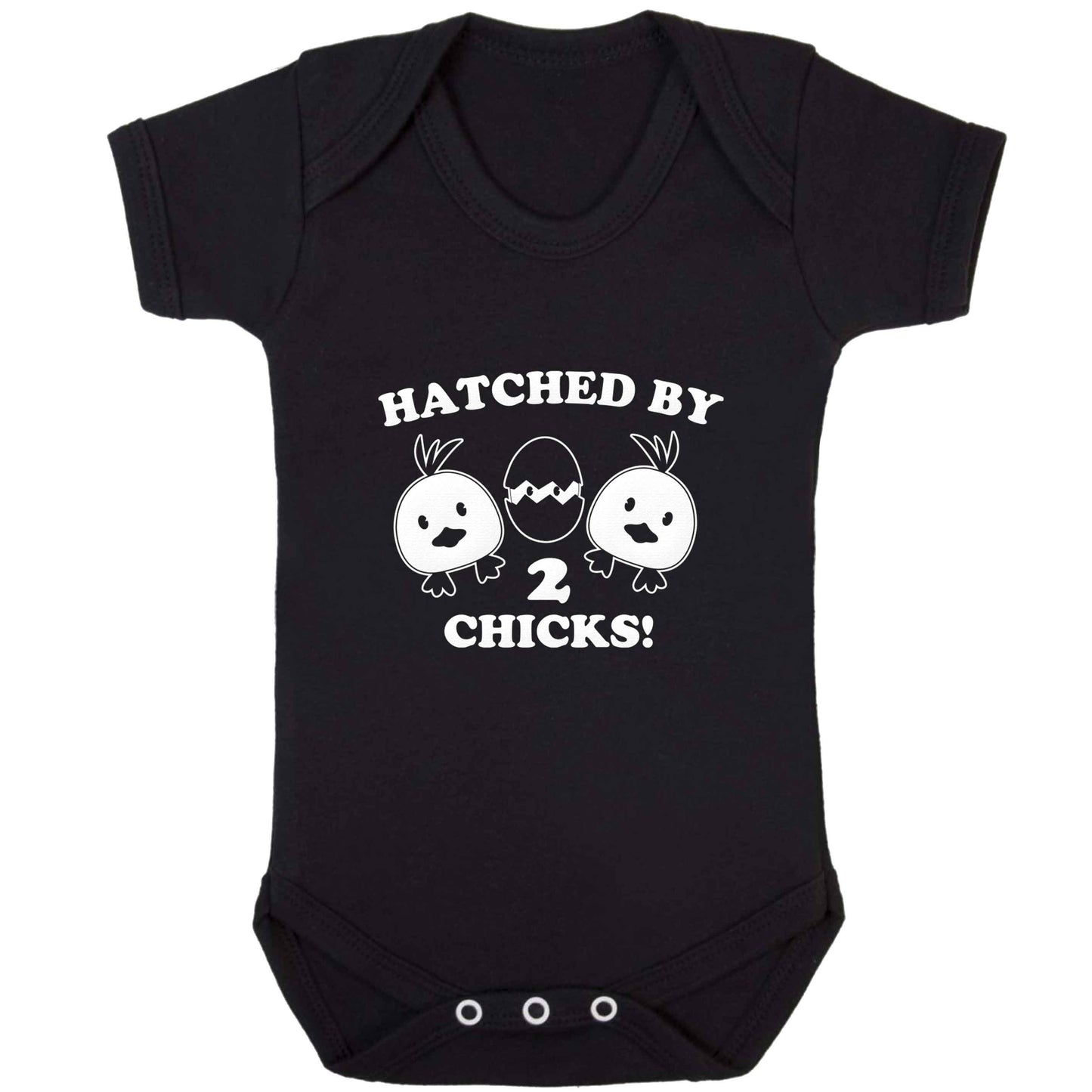 Hatched by two chicks baby bodysuit black 18-24 months