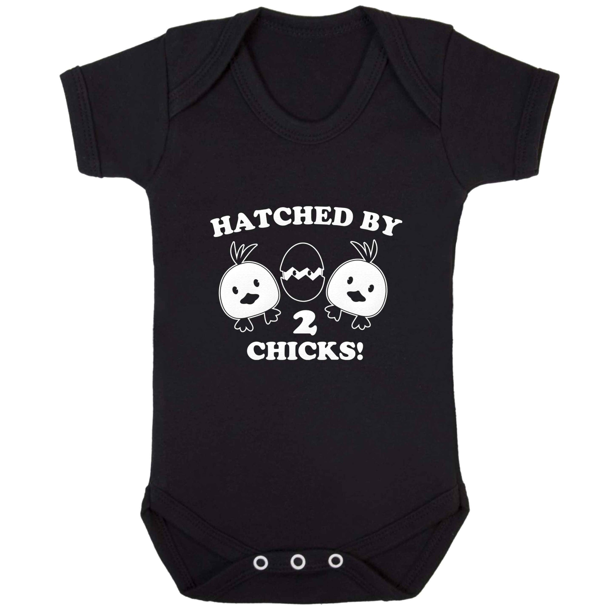 Hatched by two chicks baby bodysuit black 18-24 months