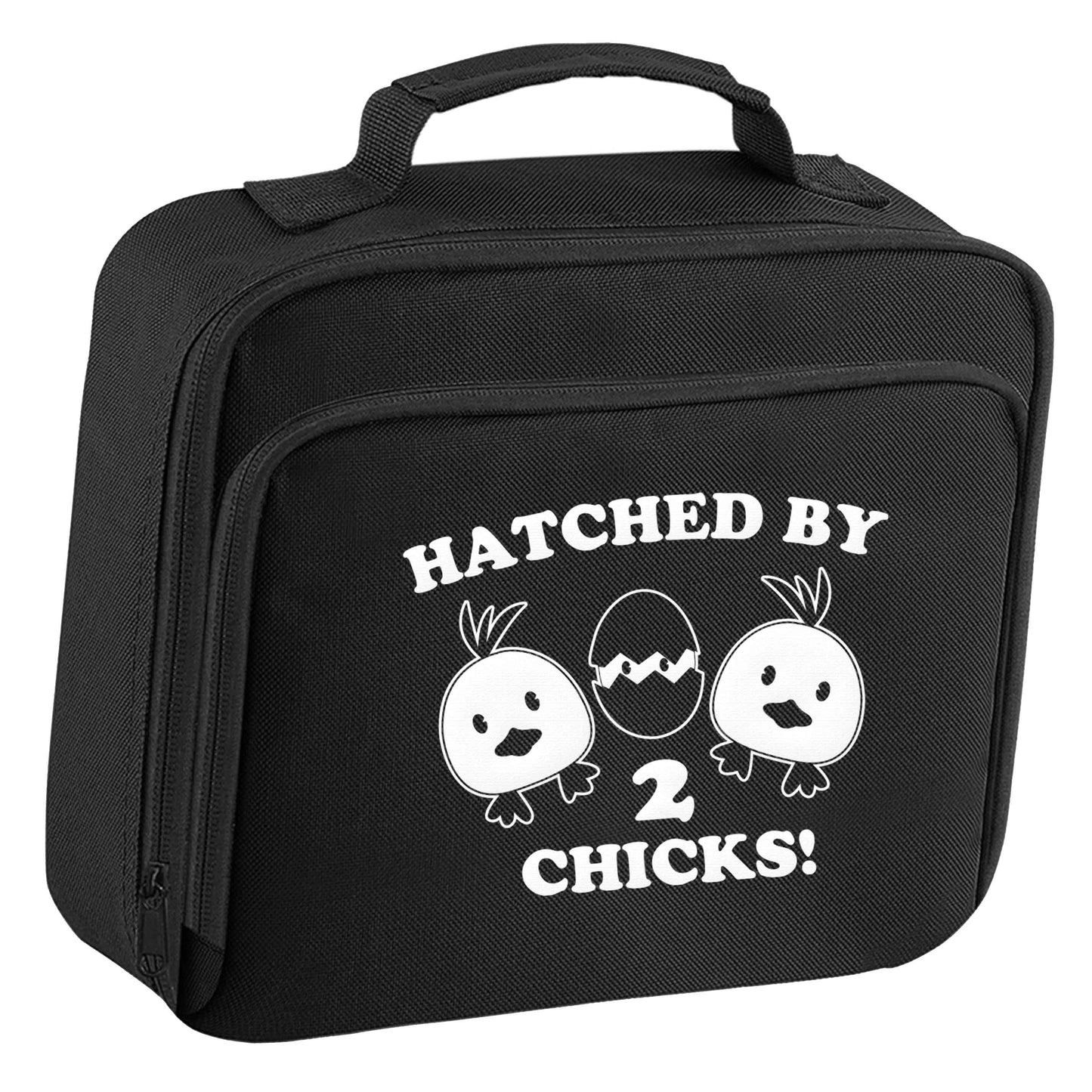 Hatched by two chicks insulated black lunch bag cooler