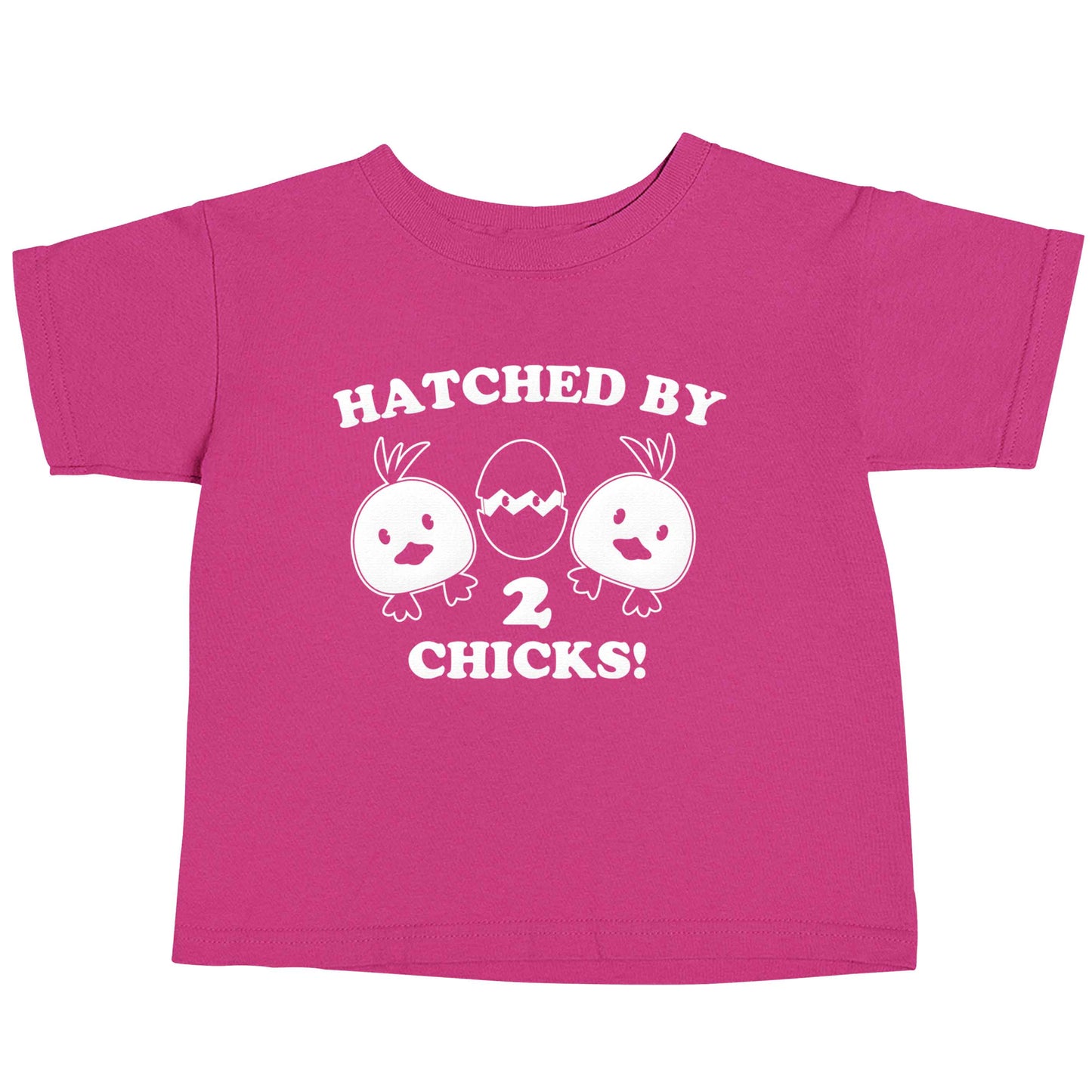 Hatched by two chicks pink baby toddler Tshirt 2 Years