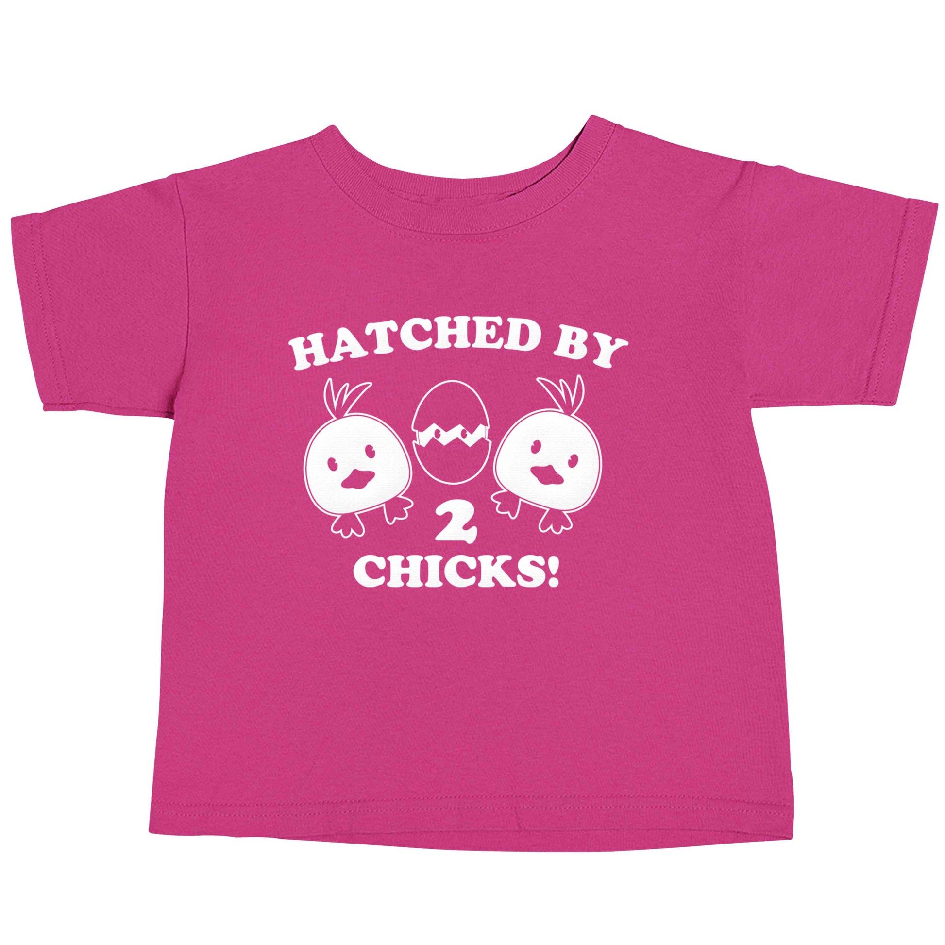 Hatched by two chicks pink baby toddler Tshirt 2 Years