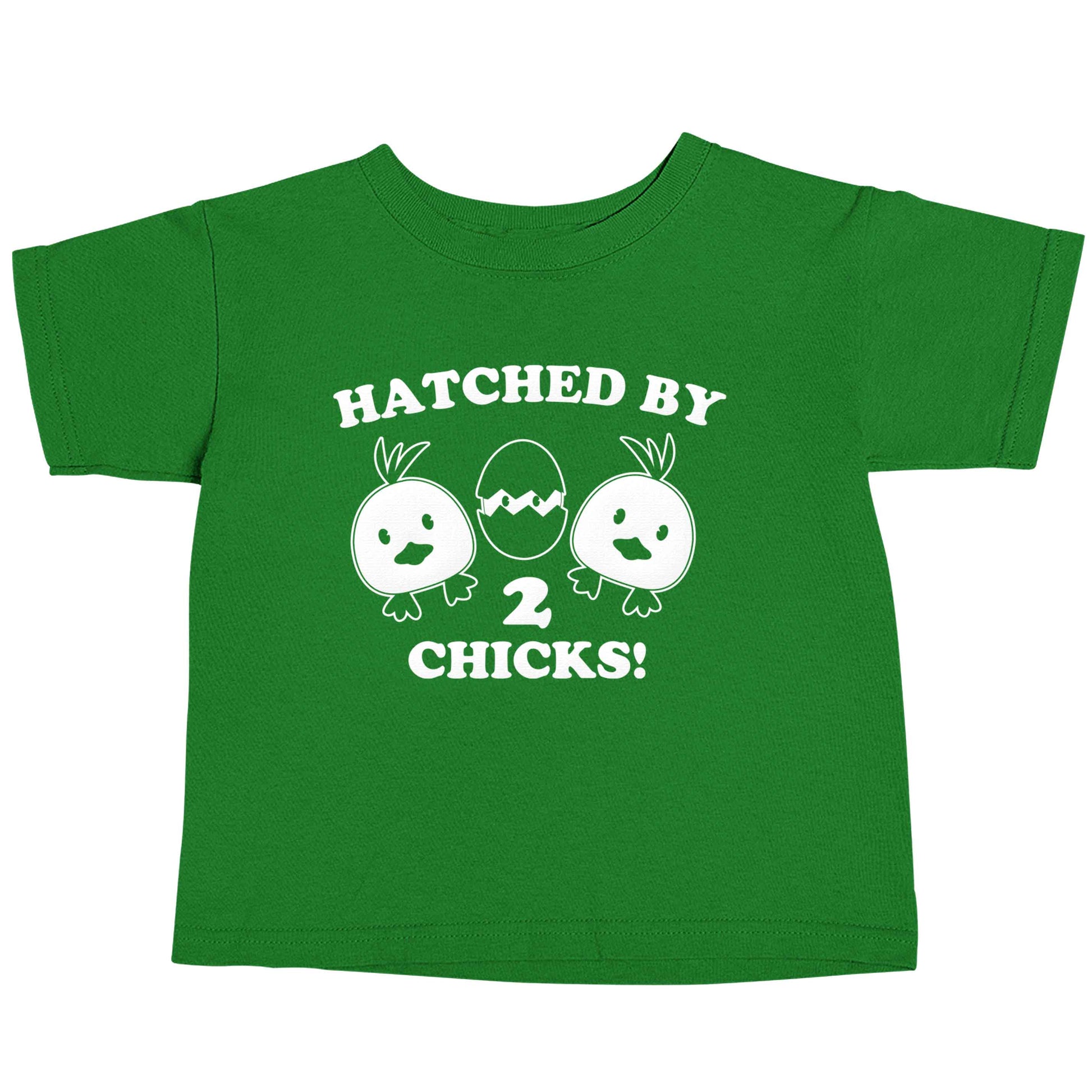 Hatched by two chicks green baby toddler Tshirt 2 Years