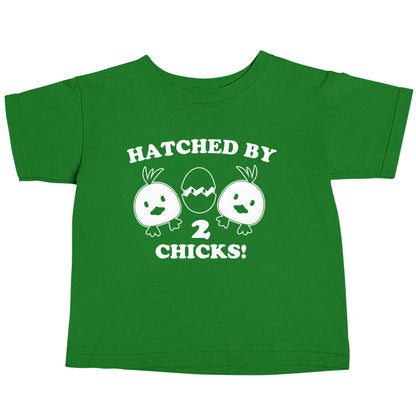 Hatched by two chicks green baby toddler Tshirt 2 Years